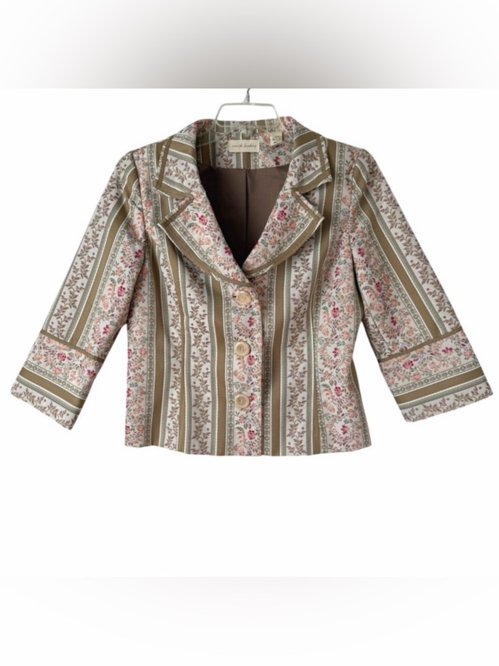 Marsh Landing Floral Baroque Blazer Jacket Pink Neutrals Feminine Regency Office